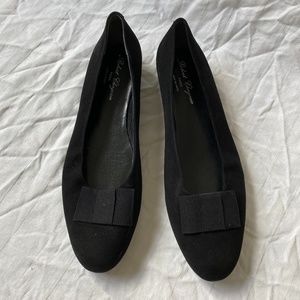 Robert Clergerie Paris Black Suede Bow Flats